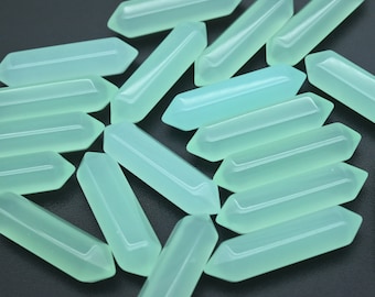 Jade Quartz Double Terminated Point,For DIY/Jewelry Making Beads,No Hole Pendants,Double Point Beads,Meditation Point Beads.
