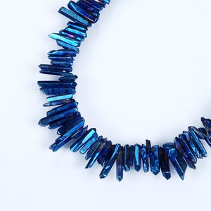 Natural Crystal Quartz Point Beads.Blue Crystal Quartz Point.Matte Bright Crystal Beads.Good Quality Crystal Point Beads.Top Drilled Beads