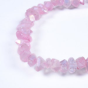 Natural Crystal Quartz Point Beads.Pink Crystal Quartz Point.Bright Crystal Beads.High Quality Crystal Point Beads.Center Drilled Beads.