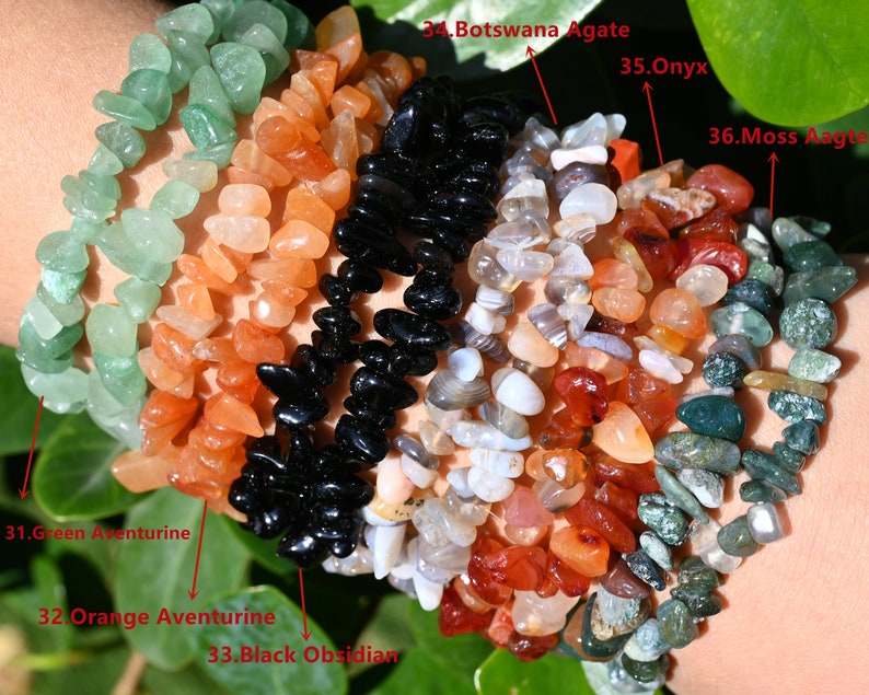 48 Kinds Of Chip Bracelet,Healing Braclet,Stretchy Chip Beads Bracelet,Crystal/Rose Quartz/Amethyst/Malachite More Bracelets,For Her Gift. image 7