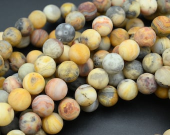 Cuentas redondas de ágata natural, cuentas redondas mate, para pulseras/collares/bisutería DIY. Cuentas redondas de 4 mm, 6 mm, 8 mm y 10 mm.