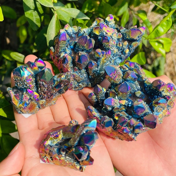 レインボーエンジェルオーラクォーツクラスター、エンジェルオーラ