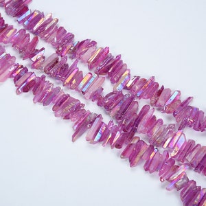 15.9 Inch Crystals Quartz Point Beads,Top Drilled Quartz Point Beads,Jewelry Making Crystals Beads,Obelisk Quartz Gemstone Crystals Beads.