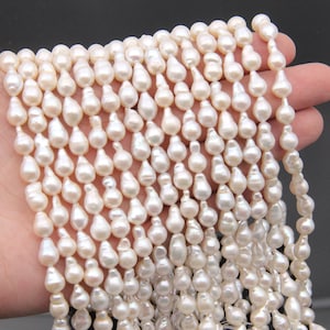 7~8x10~16mm Freshwater Pearl Beads,Natural White Pearl Beads.Seed Loose Pearl Full Strand Beads,Drop Water Shape Pearl Beads,Wholesale Pearl