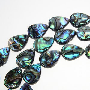15.3 inch Natural Abalone Shell,Flat Drop Shape Shell,Bright  Abalone Shell Beads,Brilliant color Shell Gemstone,Abalone Shell Wholesale