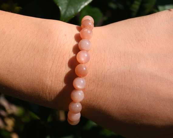 Bracelet Extensible En Pierre De Soleil - Perles Orange 5 Cm De Diamètre, Neuf Avec étiquette