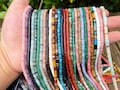 Natural Gemstone HeiShi Beads,2x3mm/2x4mm Rondelle Beads,Amethyst/Rose Quartz/Crystal/Amazonite More Choose HeiShi Beads,For Jewelry Making.