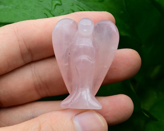 1.5' Mini Rose Quartz Angel Decor,Angel Figurine/Angel Decor/Angel Wings/Guardian Angel.For Her Gift,Birthyday Gift,Healing Room Decor.