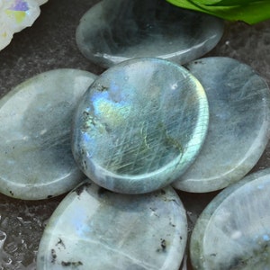 Pietra naturale di preoccupazione labradorite, pietra curativa della preoccupazione, pietra di preoccupazione chakra, taglia 35x45MM