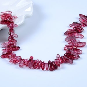 Natural Crystal Quartz Point Beads.Red Crystal Quartz Point. Polish Bright Crystal Bead.Good Quality Crystal Point Beads.Top Drilled Beads