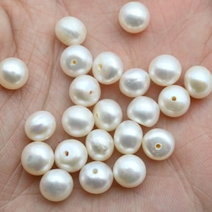 AAA 7.5~8.0MM Real Fresh Water Pearl,Pearl Stud Earrings,Genuine Pearl,For Earrings Making Pearl,Half Drilled Pearl,Wedding Pearl,For Gift.