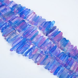 15.9 Inch Natural Crystals Quartz Point Beads,Obelisk Crystals,Top Drilled Crystals Beads,Crystals Tower Beads,Crown Making Crystals Beads.