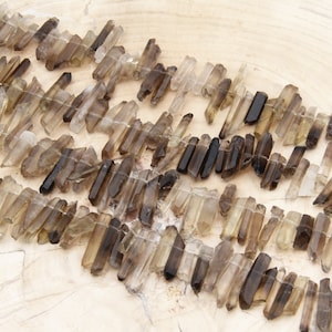 Smoky Quartz Crystals Beads,Raw Crystals Tower,Smoky Quartz Crown Beads,Obelisk Crystals Quartz Beads,Top Drilled High Quality Smoky Quartz.