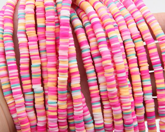 Rainbow Vinyl Heishi Beads 4mm 6mm 8mm Vinyl Beads polymer Clay