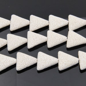 White Lava Beads,Triangle Heart Lava Beads,Natural Volcanic Rock Beads,Loose Beads,Wholesale Lava Gemstone Beads,Good Quality Lava Beads.