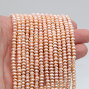 4~5mm Rondelle Pearl Beads,Small Pearl Beads,Seed Freshwater Pearl,Natural Pearl,Seed Pearl,Pink Pearl,Bracelets/Necklaces Pearl Wholesale.