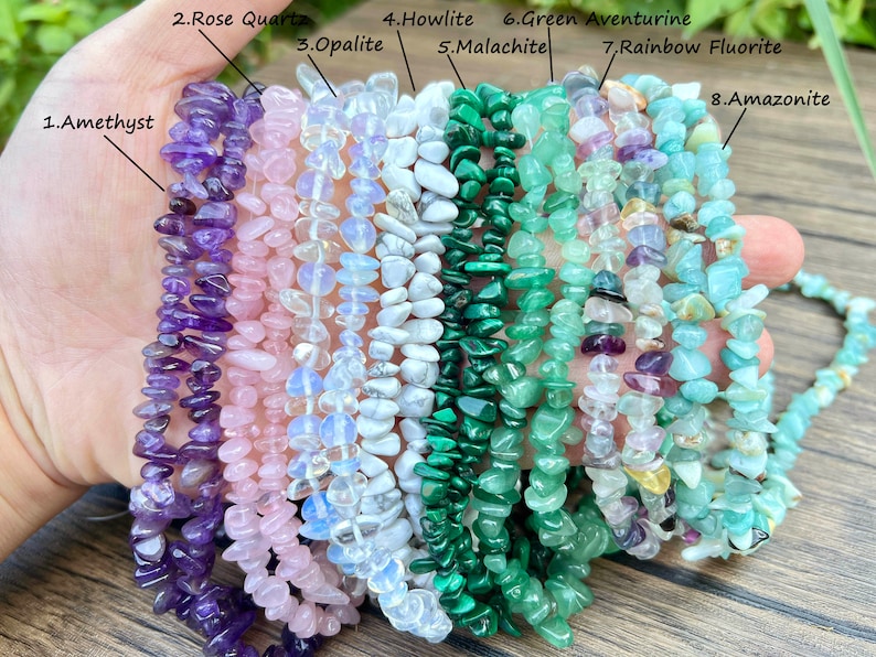 32 pouces perles de cristal naturel, 7 10 perles de puce, pour la fabrication de bijoux, perles de cristal curatif, perles de pépite de forme libre de pierres précieuses. image 2
