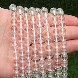 Natural Clear Crystals Round Beads,6mm 8mm 10mm Round Gemstone Beads,Smooth Polish Crystals Beads,Clear Crystals Beads,Jewelry Gemstone.