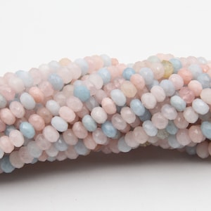 Morganite Rondelle Faceted Beads,4x6mm/5x8mm Faceted Rondelle Beads,Loose Beads,Good Quality Gemstone Faceted Rondelle Beads,Wholesale Beads