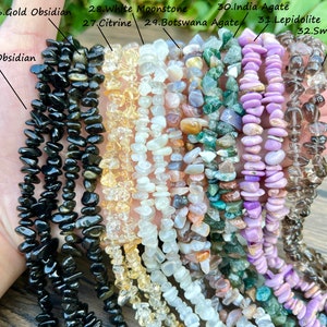 32 pouces perles de cristal naturel, 7 10 perles de puce, pour la fabrication de bijoux, perles de cristal curatif, perles de pépite de forme libre de pierres précieuses. image 5