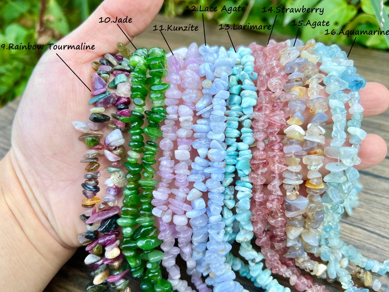 32 Inches Natural Crystal Chip Beads,710 Chip Beads,For Jewelry Making Beads,Healing Crystal Beads,Gemstone Freeform Chip Nugget Beads. zdjęcie 3