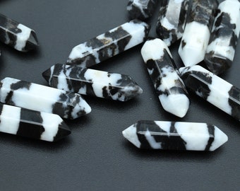 Zebra Quartz Double Terminated Point Beads,For DIY/Jewelry Making Beads,No Hole Pendants,Double Point Beads,Meditation Point Beads.