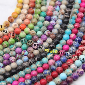 15 Colors Imperial Jasper Beads,Round Imperial Jasper Bead,Sea Sediment Imperial Jasper Beads,Wholesale Gemstone Beads,4mm/6mm/8mm/10mm Bead