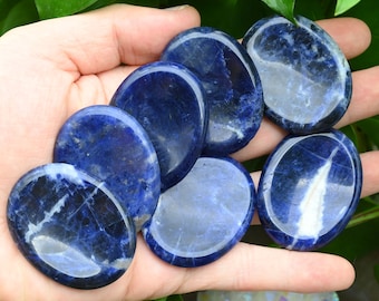 Pierre d'inquiétude en sodalite naturelle, pierre d'inquiétude pour la guérison, pierre d'inquiétude pour le chakra, dimension 35 x 45 mm