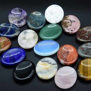 27 Kinds Of Worry Stone,Crystal Worry Stone,Big Healing Crystal,Rose Quartz/Crystal/Lapis Lazuli/Opal/Agate Worry Stone,Chakra Worry Stone. Random Different Mix