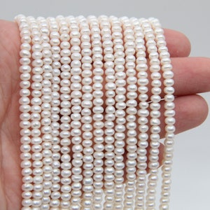 4~5mm Rondelle Pearl Beads,Small Pearl Beads,Seed Freshwater Pearl,Natural Pearl,Seed Pearl,White Pearl,Bracelets/Necklaces Pearl Wholesale.