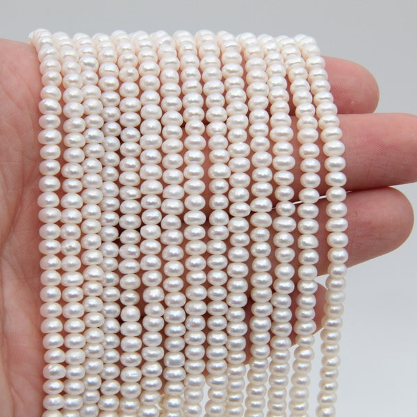 4~5mm Rondelle Pearl Beads,Small Pearl Beads,Seed Freshwater Pearl,Natural Pearl,Seed Pearl,White Pearl,Bracelets/Necklaces Pearl Wholesale.