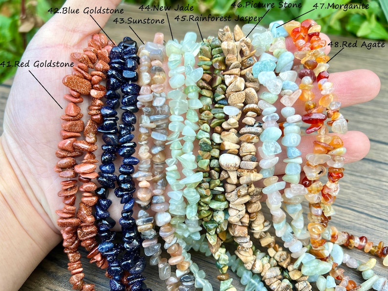 32 Inches Natural Crystal Chip Beads,710 Chip Beads,For Jewelry Making Beads,Healing Crystal Beads,Gemstone Freeform Chip Nugget Beads. zdjęcie 7