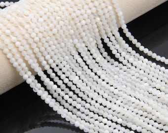 Natural Moonstone Faceted Round Beads,2mm/3mm/4mm Semi Precious Stone Beads,Small Size Loose Round Faceted Beads,Good Quality Gemstone Beads