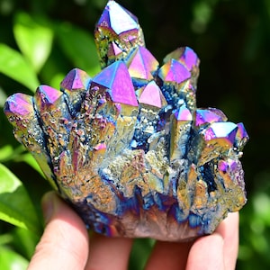 Rainbow Angel Aura Quartz Cluster,Angel Aura Crystal Cluster,Healing Crystal.