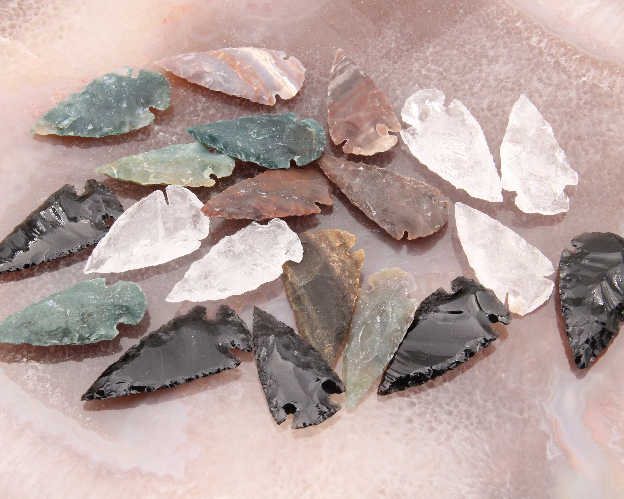 2 Inches Crystal Arrowheadssmall Agate Arrowheads.clear Etsy