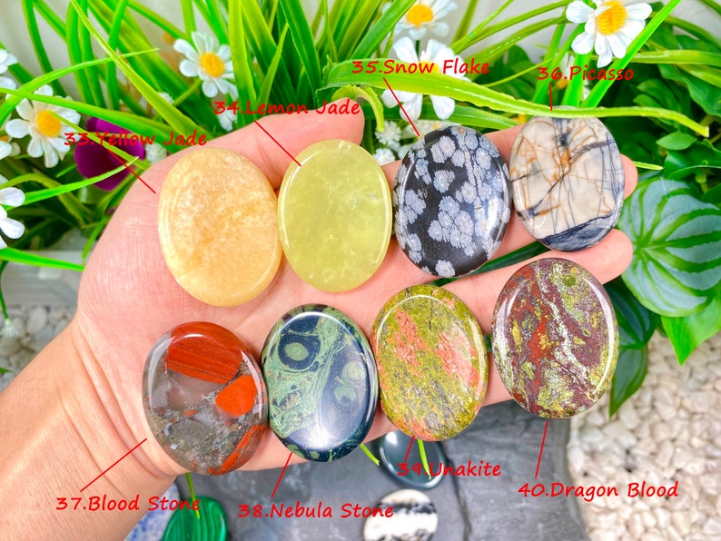 Natural Crystal Worry Stone,Healing Palm Stone,Polished Worry Stone,Rose Quartz/Amethyst/Opalite/Crystal More Choose Worry Stone.For Gift. image 6