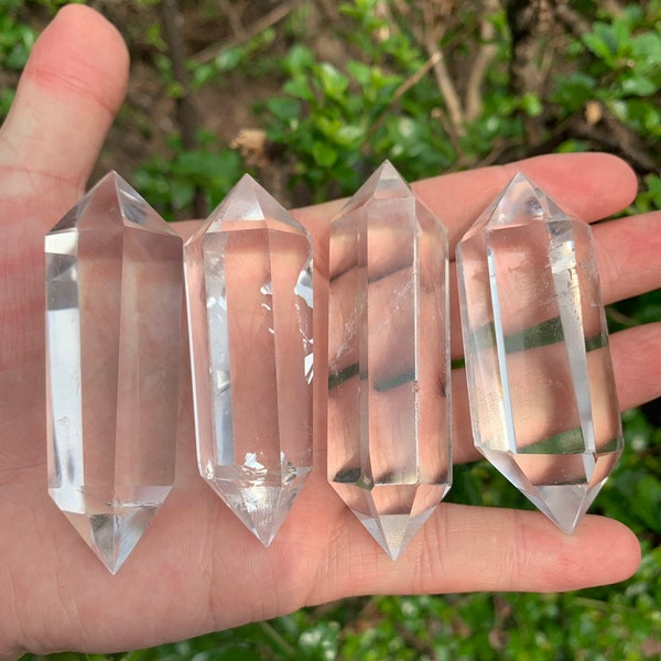 Natural Clear Crystal Quartz Point Tower.Large Crystal Quartz Wand.High Quality Crystal Tower.Large  Crystal Quartz Double Terminated Point