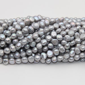Fresh Water Nugget Pearl Beads,Gray Color Pearl,Loose Pearl Beads,8~9mm Size Pearl,Natural Seed Freshwater Pearl,Good Pearl Jewelry Beads.