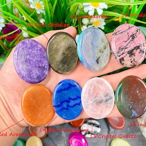 Natural Crystal Worry Stone,Healing Palm Stone,Polished Worry Stone,Rose Quartz/Amethyst/Opalite/Crystal More Choose Worry Stone.For Gift. image 3