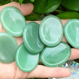 Pietra di preoccupazione dell&#39;aventurina verde naturale, pietra curativa della preoccupazione, pietra di preoccupazione chakra, taglia 35x45MM
