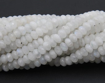 Perles rondelles à facettes en pierre de lune arc-en-ciel, perles rondelles en pierre de lune 4X6mm / 5x8mm, perles de pierres précieuses en vrac, perles rondelles en pierre de lune de bonne qualité.