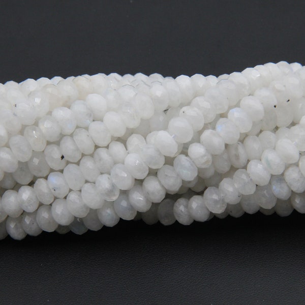 Rainbow Moonstone Faceted Rondelle Beads,4X6mm/5x8mm Moonstone Rondelle Beads,Loose Gemstone Beads,Good Quality Moonstone Rondelle Beads.