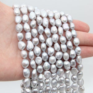9~10MM Nugget Pearl Beads,Freshwater Pearl,Gray Luster Pearl Beads,Loose Pearl,Seed Pearl Beads,Pearl Strand,Natural Pearl Jewelry Beads.
