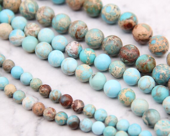 Sea Sediment Jasper Piedra Preciosa 4 mm REDONDO cuentas para joyería haciendo Manualidades material