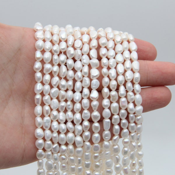 5~6MM Nugget Pearl,Egg Pearls Beads,White Pearl,Freshwater Pearl,Seed Loose Pearl,Pearl Strand,Wedding Pearl,Wholesale Pearl Beads Jewelry.