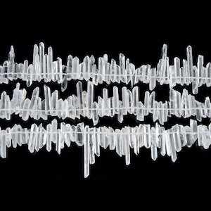15.9 inch natural crystal point beads, high quality clear crystal quartz beads,Genuine Crystals Point Beads,Raw Crystals Quartz Beads.
