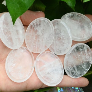Natural Clear Crystal Worry Stone,Healing Worry Stone,Chakra Worry Stone,Size 35x45MM