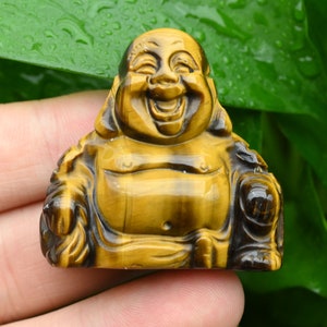 1.5&#39; Tiger Eyes Stone Buddha Statues,Hand Carved Crystal Buddha,Healing Decor,For Gift Buddha,Lucky Buddha Decor.Room Decor.