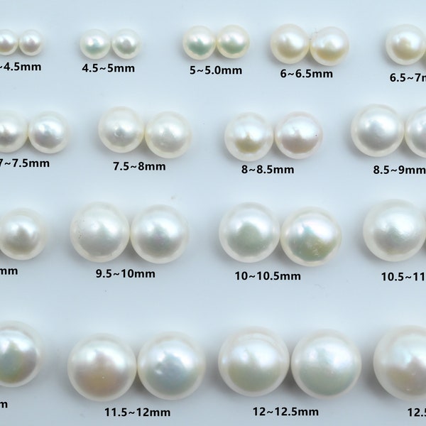 AAA 18 Kinds Of Size Real Fresh Water Pearl,Pearl Stud Earrings,Genuine Pearl,For Earrings Making Pearl,Half Drilled Pearl,Wedding Pearl.