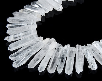 Natural Raw Crystals Tower Beads,Big Size High Quality Clear Crystals Beads,Top Drilled Crystals Quartz Point Beads,Crown Crystals Beads.